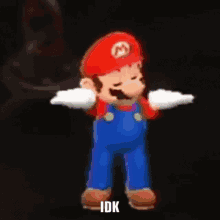 Idk I Don't Know Super Mario Shrug GIF