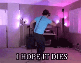 If He Dies He Dies Playing VR Game GIF