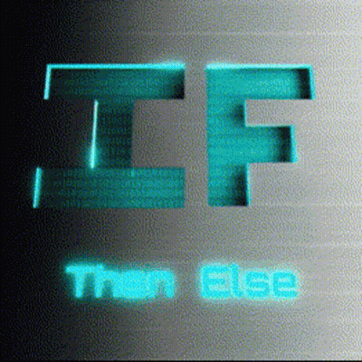 If Then Else In Blue On Gray GIF