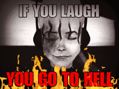 If You Laugh You Go To Hell With A Picture Of A Woman GIF