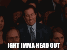 Ight Imma Head Out Man Leaving The Crowd GIF