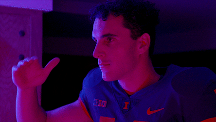 Illini College Footballer Looking Far GIF