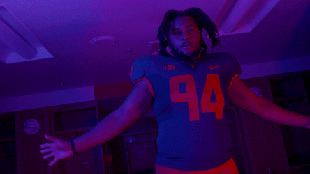 Illinois Fighting Illini Clutching Football GIF