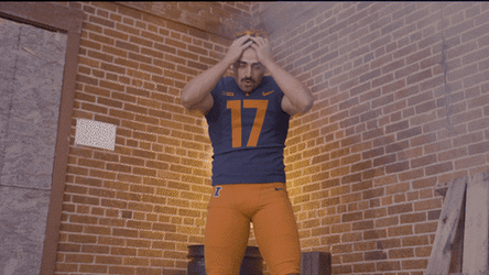Illinois Fighting Illini Flexing Mustache GIF
