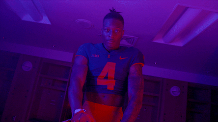 Illinois Fighting Illini Point Muscle Flex GIF