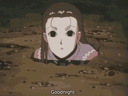 Illumi Getting Buried Underground GIF