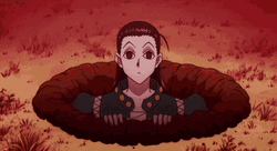 Illumi Going Down A Hole GIF