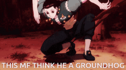 Illumi Thinks She's A Groundhog GIF
