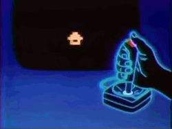 Illuminating Neon Blue Joystick Controller GIF