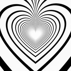 Illusion Black And White Heart Tunnel GIF