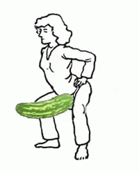 Illustrate Woman Pickle Dry Hump GIF