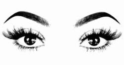 Illustrated Eyes Winking Long Eyelashes GIF