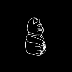 Illustration Display Cat Spinning And Waving GIF
