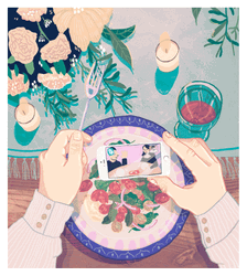Illustration Smartphone Dinner