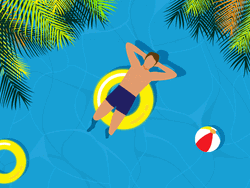 Illustration Summertime Floating