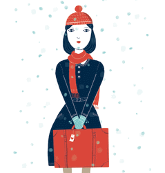 Illustration Winter Fashion Girl GIF