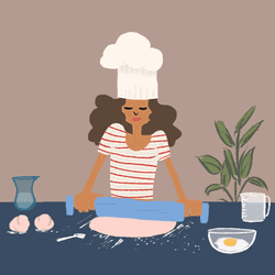 Illustration Woman Home Baking