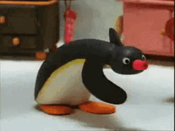 Im Coming Penguin Clay GIF