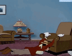 Im Exhausted Goofy Sitting On Sofa GIF