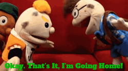 Im Going Home Fighting Puppets GIF
