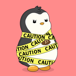 Im In Danger Animated Penguin Covered In Caution Tapes GIF