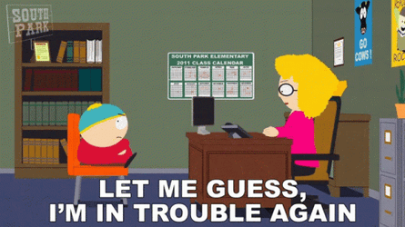 Im In Danger Eric Cartman Inside Principal Office GIF