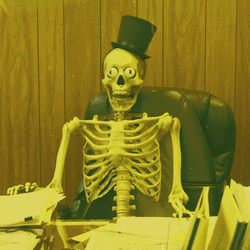Im Rich Frantic Skeleton Money Flying Around GIF