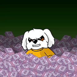 Im Rich Money Shower Cartoon Dog GIF