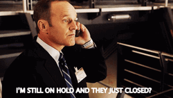 Im Still On Hold Clark Gregg Waiting GIF