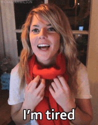 Im Tired Girl Wearing Red Scarf GIF
