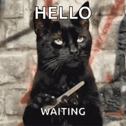 Im Waiting Black Cat Nail File Hello GIF