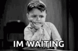 Im Waiting Vintage Kid Frowned Face GIF