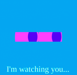 Im Watching You Blue Eyes Peeking Cartoon GIF
