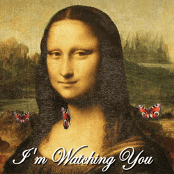 Im Watching You Moving Mona Lisa Painting GIF