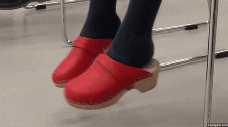 Impatiently Waiting Foot Hanging Shoes GIF