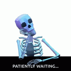 Impatiently Waiting Neon Skeleton Tapping Fingers GIF