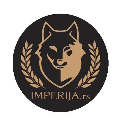 Imperija.rs Logo Wolf And Laurel Wreaths Sticker