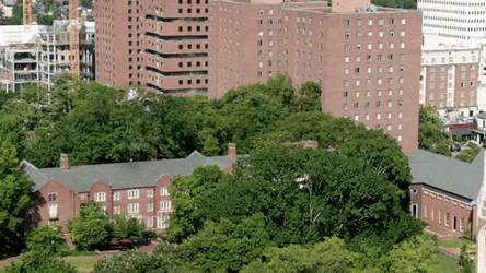 Implosion Of Single Building Aerial View GIF