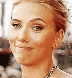 Impressed Scarlett Johansson Eyebrow Twitch GIF