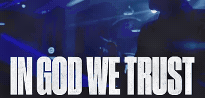 In God We Trust Sign With Man Behind It GIF