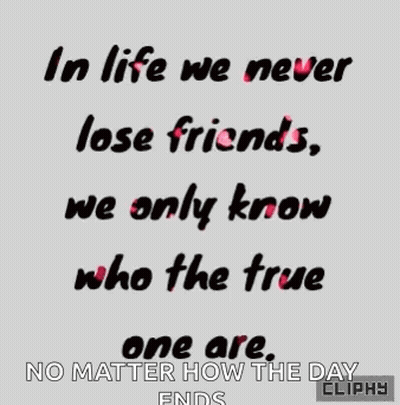 In Life We Never Lose Friends GIF