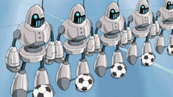 Inazuma Keibi Synchronize Kicking Soccer Ball  GIF