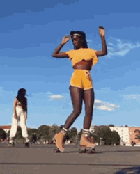 Incredible Girl Roller Skating GIF