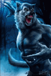 Incredible Werewolf Growling Mobile Art GIF