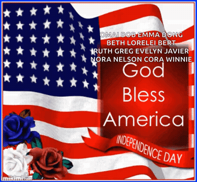 Independence Day Greeting Card With American Flag GIF