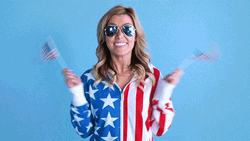 Independence Day Woman Waving Flag GIF