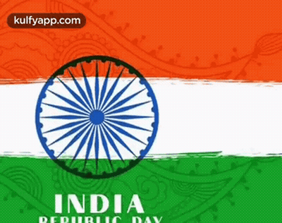 India Republic Day Poster With Wheel On Flag GIF