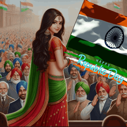 India Republic Day Woman Art GIF