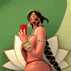 Indian Braided Hair Queen Lotus GIF