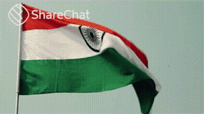 Indian Flag Flying With Sharechat Logo GIF